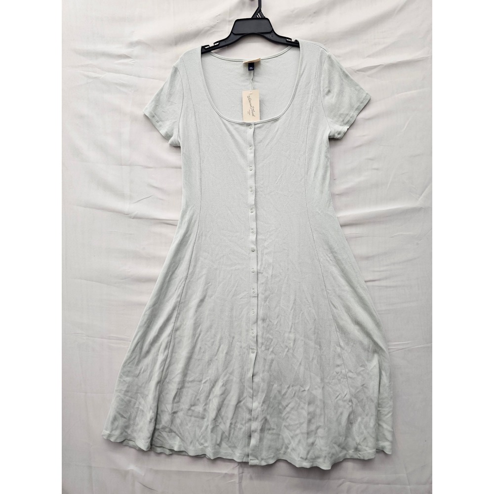 Universal Thread Womens Button Front Dress Green Cotton Blend Casual Size XXL